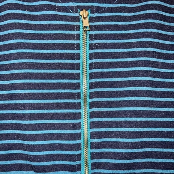 Matilda Jane Peyton Dress S Roses Stripes Blue Pink Zipper Back Stretch Boho - Picture 7 of 10